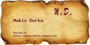 Makis Dorka névjegykártya